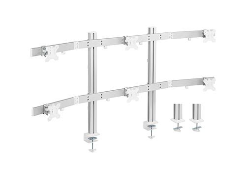 Six Screens Heavy-Duty Aluminium Monitor Arms